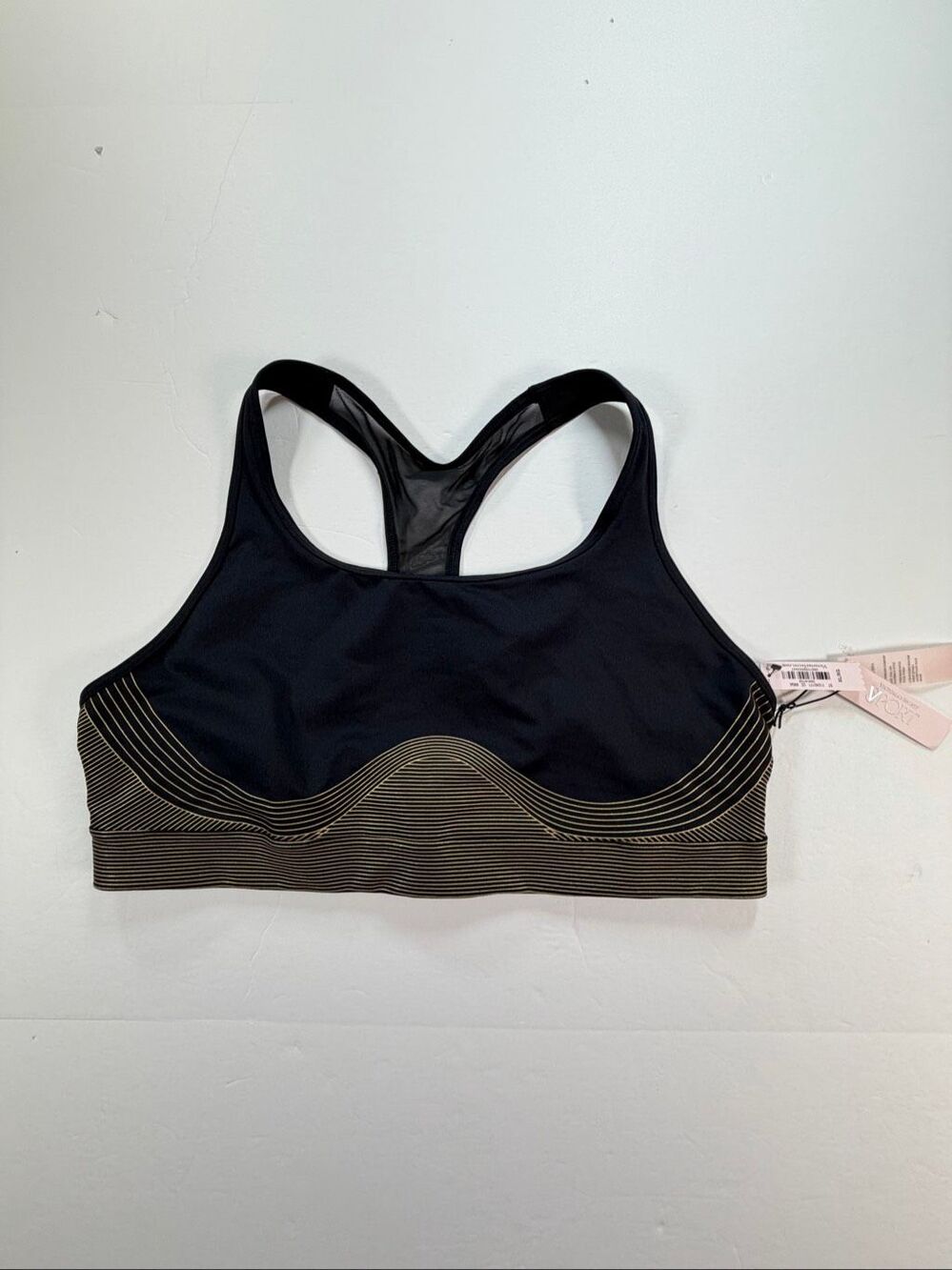 Victoria’s Secret VSX Player Shine Sports Bra XL Black Gold NWT Medium Support